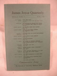 JAMES JOYCE QUARTERLY Winter 1968 old book university of Tulsa Ponce