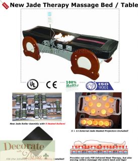 Massage Table Far Infrared Heat 9 Jade Heated Rollers Therapy 160F Bed
