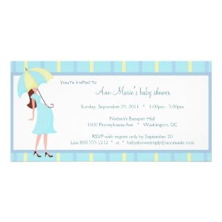 Green And Yellow Polka Dots Baby Shower Invitation Picture Card