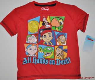 New Disney Junior Jake and The Neverland Pirate T Shirt Toddler Size