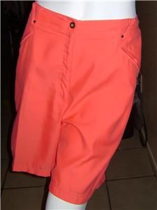 Jamie Sadock Bermuda Golf Walking Short Orange 100 Polyester Size 14