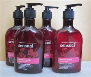 Bath Body Works Jasmine Vanilla Sensual Aromatherapy Hand Soap X4