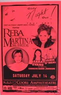 Reba McEntire Martina McBride 01 San Diego Tour Poster