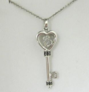 JANE SEYMOUR Sterling Open Hearts Collection Diamond Key Necklace 1