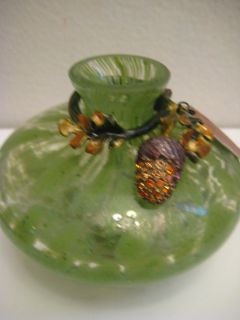 New Jay Strongwater Mini Green Acorn Vase
