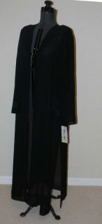 Ell Jay Black Duster Jacket Pant Set Formal Evening Cocktail Outfit 18