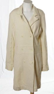 James Perse Los Angeles Ivory Cotton Lightweight Trench Jacket Sz L