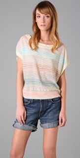 Juicy Couture Reverse Knit Multi Striped Top