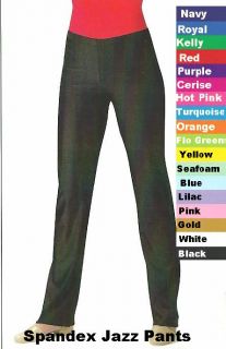 Spandex Long Jazz Pants Dance Cheerleader Costume Color Size Choice