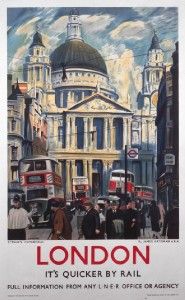 London St Pauls Cathedral Railway Travel Poster Print