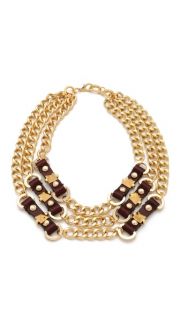 Fallon Jewelry Leather Stud Bib Necklace