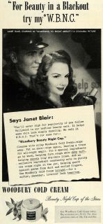  Woodbury Cold Cream Night Cap Janet Blair Jars   ORIGINAL ADVERTISING