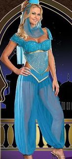 Blue Princess Jasmine Genie Belly Dancer Fancy Dress Costume in Many