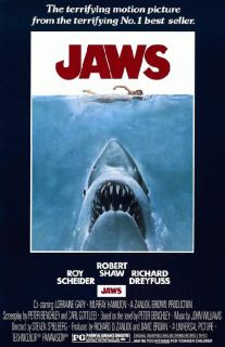 Jaws Movie Poster 1975 Reprint Horror Spielberg