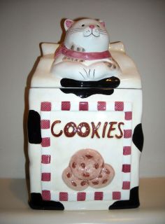 Kitty Cat Cookie Jar ~ Jay Import Co Inc ~ Black and White House ~ 12
