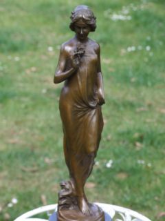 Lovely Signed Jean Patou Nouveau Bronze Statue 