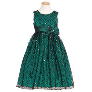 Jayne Copeland Little Girl Size 6 Green Sparkle Christmas Formal Dress