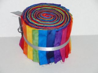  Strips Batik Bright Primary Colored Jelly Roll Approx 1 1 8 Yds