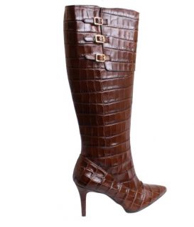  Lauren Jennison Womens Boots Heels Dark Brown Medium Width
