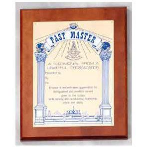 Masonic Past Master Presentation Plaque