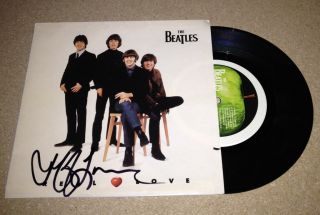 The Beatles Signed 7 Single Jeff Lynne Real Love John Lennon Exact