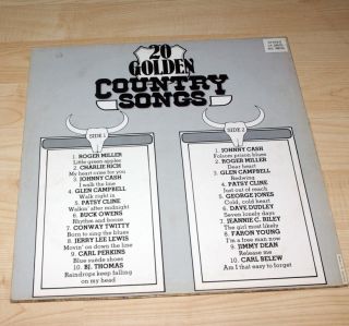 20 Golden Country Songs Black Tulip Vinyl LP Compilation 12 Various