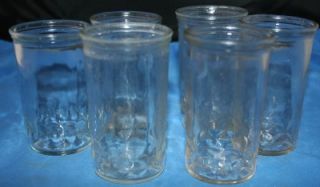 Vtg Jelly Jars Cheese Glasses Juice Stars Set of 6