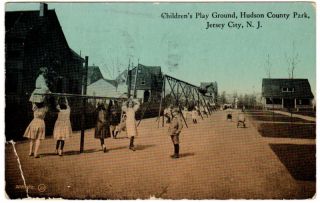Jersey City NJ Hudson County Park Payground Postcard