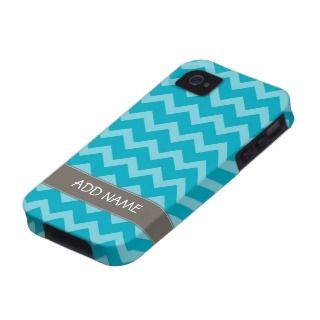 Funky Chevron Zig Zag Pattern with name iPhone 4/4S Cover