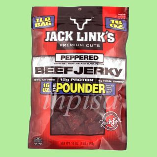 Jack Links Beef Jerky Peppered Flavor Pounder 10 Bags x 16oz