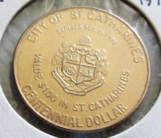 St Catharines Ontario 1976 Centennial Dollar Trade No Mint Mark Token