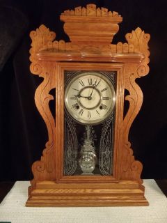 Antique Ansonia Jessup Kitchen Shelf Clock CA 1890s 8 Day Strike