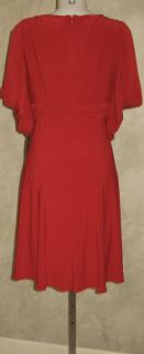 Jessica Howard Red Jersey Split Shoulder Dress Sz 10P $99