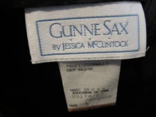 Vintage 1980s Gunne Sax by Jessica McClintock black & white strapless