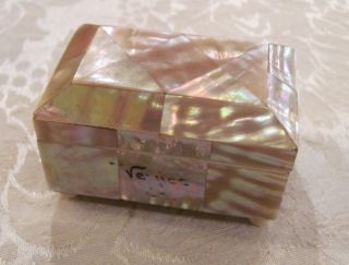 Antique Mother of Pearl Trinket Jewelry Box Circa 1900