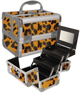  Cosmetic Organizer Mirror Trays Leopard Jewelry Box Kit TS78L