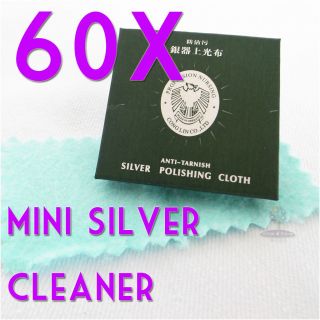 60pcs Mini Silver Polishing Cloth Jewelry Cleaner New