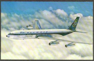 Olympic Airways Boeing 707 320 Super Fan Jet Postcard
