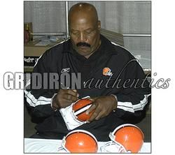 Jim Brown Autographed Cleveland Browns Throwback Mini Helmet w HOF 71