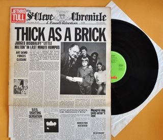 Jethro Tull Thick As A Brick 1972 LP Newspaper Cover Hard Rock King