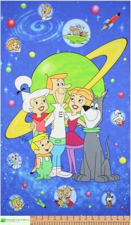 The Jetsons Family Cartoon Quilt Cotton Fabric Panel