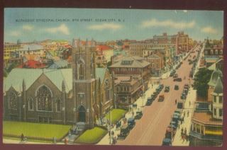 051109 Aerial 8th Street Ocean City NJ Vintage Postcard 812