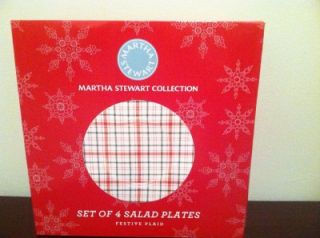 NIB Martha Stewart Set of 4 Christmas Salad Plates Ret $60 00