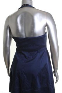 Jessica Simpson Blue Double Pocket Halter A Line Casual Dress 14 BHFO