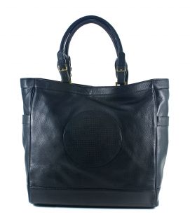 Tory Burch Kipp Tote Black Leather Large Bag Handbag New