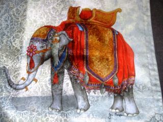 Jim Thompson War Elephant Thai Silk Pillow Cover 18