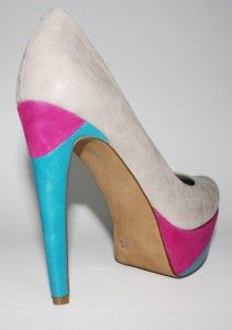 Womens Shoes Jessica Simpson Beijo Platform Pumps Heels Leather Grey