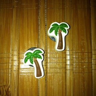 Authentic Crocs Jibbitz Shoe Charms Set of 2 Tropical Palm Trees