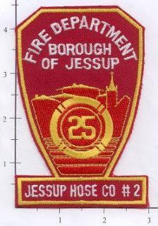 Pennsylvania   Borough of Jessup Fire Dept Hose Co 2 Fire Patch RARE
