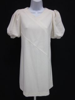 Jill Stuart Cream Short Sleeve Knee Length Dress Sz 2